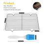 Lot de 2 grilles de refroidissement rectangulaires en acier inoxydable pour pâtisserie, rôtir, refroidir, griller, passe au lave