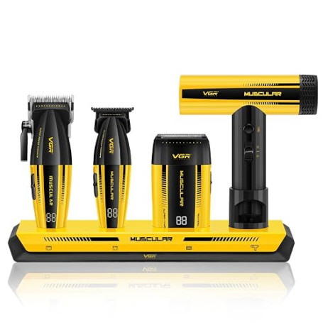 VGR 285S4 Kit Tondeuse Cheveux Hommes Professionnel 4 En 1 Avec Station | Tondeuse Cheveux, Tondeuse de Finition, Shaver Homme e