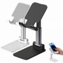 Lot de 2 Support Téléphone Bureau, Support Smartphone Réglable en Hauteur et Angle, Porte Téléphone Portable Pliable en Métal po