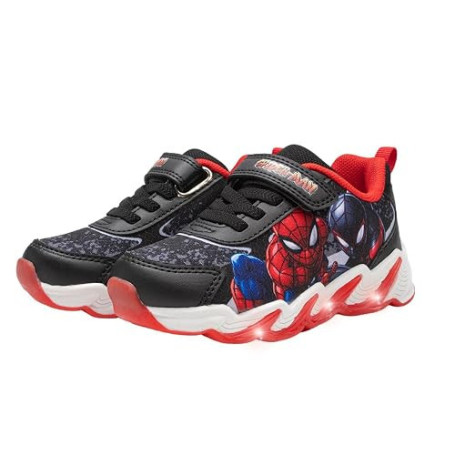 Leomil Spiderman Basket Enfant Garçon Lumineuses | Chaussures Garçon, Semelle Légère EVA, Idéal pour l'école et les loisirs, Mar