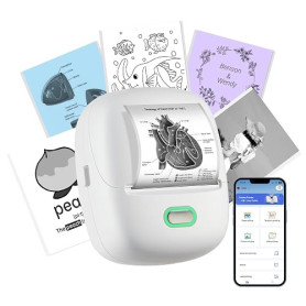 ORGSTA S002 Étiqueteuse Bluetooth Imprimante d'Étiquettes Autocollantes | 300 DPI Portable Mini Étiquette Personnalisées Label M