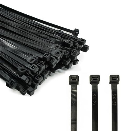 ERKO Collier de Serrage 200x4,8mm, 100 pcs, Noir, UV