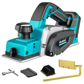 Ecarke Rabot électrique Sans Fil 750W Compatible avec Batteries Makita 18V, Moteur Brushless, 15000 tr/min, Largeur 82mm, Profon