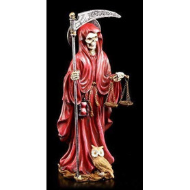Santa Muerte Figurine Rouge - Dona Sebastiana - Reaper Moissonneur Femme