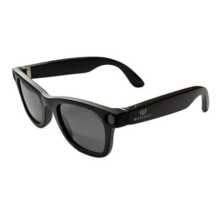 Watchily Lunettes Connectées IA avec Caméra HD 1080P – SmartView Pro – Verres Noirs et Verres Transparents Anti-Lumière Bleue In