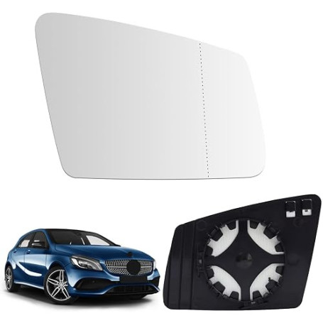 Mingke Verre de Rétroviseur Droite Compatible avec Mercedes-Benz A B C E S-Classe W176 W246 W204 W212 W221 GLA CLS CLA GLK,Glace