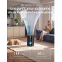 DREO Purificateur d'air 338S pour chambre, CADR 196 m³/h, Filtre HEPA 3-en-1, 4 modes, 4 vitesses, 18 dB, Affichage AQI, Capteur