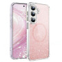 QIWEIQING Coque Magnétique pour Samsung Galaxy S23 Plus pour Filles Femmes, Compatible avec MagSafe, Etui Glitter Brillant Arriè