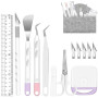 ImnBest Outils de désherbage en Vinyle, Accessoires pour Traceur en Acier Inoxydable, avec 1 Sac de Rangement, pour Le Bricolage