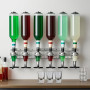 Relaxdays doseur Bouteille, Mural, Dosage 3 cl pour 6 Bouteilles, Accessoire Bar, H x L x P : 53 x 36 x 11 cm, argenté