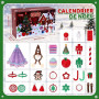 Calendrier de l'Avent 3D Fidget, 24 Jouets Articulés et Posaables, Coffret Cadeau Surprise Compte à Rebours de Noël, Figurines A