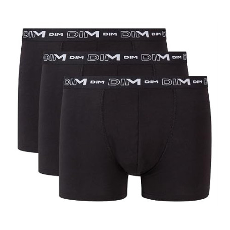 DIM Lot de 3 Boxers Homme | Coton Stretch Respirant | Maintien Optimal | Coupe ajustee, Ceinture extensible, Sans etiquette pour