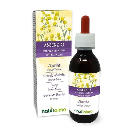 Grande absinthe (Artemisia absinthium) herbe avec fleurs Teinture Mère sans alcool Naturalma - Extrait liquide gouttes 120 ml -