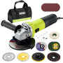 DEWINNER Meuleuse D'angle 125mm 1000W 2000-12000 trs/min Avec 20 Accessoires, Meuleuses D'angle Avec Sac à Main en Toile, Disque