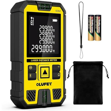 Télémètre Laser, Olufey Mètre Laser Numerique avec Rétroéclairage LCD Mesure du théorème de Longueur/Zone/Volume/Théorème de Pyt