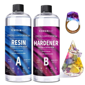 EPRESINART Kit Résine Époxy Débutants 532ml Non Toxique Transparente 1:1 | Résine de Moulage pour Bois, Bijoux et Dessus de Tabl