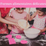 Lot de 8 moules à fleurs en silicone 3D avec 1 goutte à goutte rose pour gelée, fondant, chocolat, crème glacée, bougies, colle