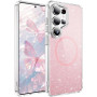 IMEIKONST Coque pour Samsung Galaxy S26 Ultra Pailletée Rose JXSF | Compatible avec MagSafe, Étui Dos Transparent Magnétique, So