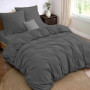 Dreamzie - Parure de Lit 180x200-4 Pièces - Grise - Microfibre Douce | Housse de Couette 220x240 · 2 Taies Oreiller 65x65 · Drap