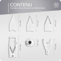 Börner V5 PowerLine Mandoline - Kit Starter - Avec 3 inserts - Blanc | Avec poussoir & boîte de rangement - 4 épaisseurs - Bâton