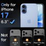 JETech Verre Trempé pour iPhone 17, Lot de 3 | 9H Protection D'écran, Transparent HD, Protection Anti-Rayures, Outil d'Installat