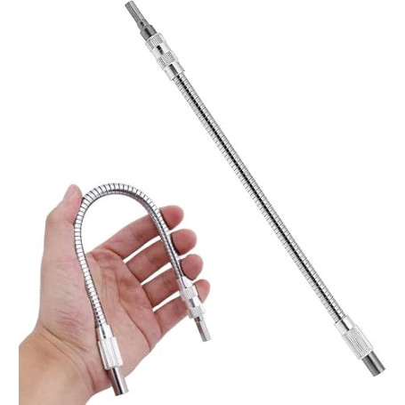 Yuentoen Porte-embouts flexible, 1/4", magnétique, 30 cm | Rallonge flexible pour tournevis, porte-embout flexible pour endroits