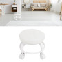 Tabouret Roulant Rond, Tabouret Roulant Bas en Cuir PU, Petit Tabouret Bas Pivotant à 360 ° avec roulettes, Chaise Basse à Siège