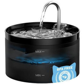GIOTOHUN Fontaine a Eau Chat: Fontaine à Eau pour Chat | 2L Noir Silencieuse Distributeur Chat avec Robinet - Deux Modèles de Dé