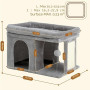 Heybly Arbre à Chat, Tour de 35 cm avec Grande Plateforme de Repos et Cabane pour Chats Adultes d'Intérieur, Poteaux à Griffes e