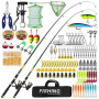 VeftBltrem Canne à Pêche Télescopique pour Enfants, Kit Complet avec 2 Tailles (1.8m & 2.1m), Moulinet et Appâts, Matériel de Dé