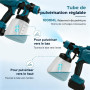MidingChai Pistolet a Peinture sans Fil 1000 ML, pour Batterie Makita 18V | Buse en laiton, Écran d'Affichage Numérique, Éclaira