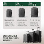 LEADZM Set de 3 Valises de Voyage (Noir) | Valise Grande Taille & Cabine, Set de Bagage pour Voyage, ABS avec Coins Renforcés, r