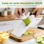 Ibergrif M526 Mandoline Cuisine, Coupe Légumes Réglable 1–4 mm | Protection Anti-Doigts, Verrou de Sécurité, Nettoyage Facile, p
