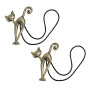 Cisixin 2pcs Embrasses aux Rideaux Rétro Magnétiques, Clip Rideau en Motif de Chat, Bronze Rétro