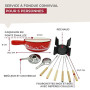 Fackelmann Service à fondue fromage 4 personnes fonte émaillée 1,8 L | Fondue savoyarde ou bourguignonne, Caquelon 1 8 L pour 4,