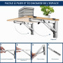 Support rabattable mural acier inoxydable 150 mm – Lot de 2 équerres pliantes résistantes, capacité 25– 30kg, support mural plia