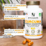 Curcuma BIO Haute Absorption | + Gingembre | 87% Curcumine | 120 gélules | Sans Poivre Noir | Extraits Concentrés | Articulation