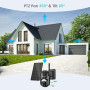Ctronics 2K Caméra Surveillance WiFi Extérieur Solaire, 360°PTZ IP Caméra de Surveillance sans Fil sur Batterie 2304X1296P Visio