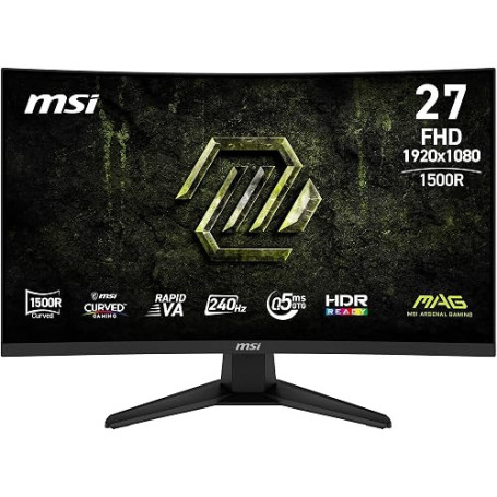 MSI MAG 275CF X24 Écran Gaming incurvé 27" FHD | Dalle Rapid VA 1920x1080, 240 Hz, 0,5ms, courbure 1500R, compatible VESA, HDMI,