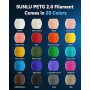 SUNLU 1KG*5 PETG 2.0 Filament Bundle, Moins Bavures, Résistant et Lisse | Améliorée PETG 2.0 Formule, Set Filament 3D Multicolor