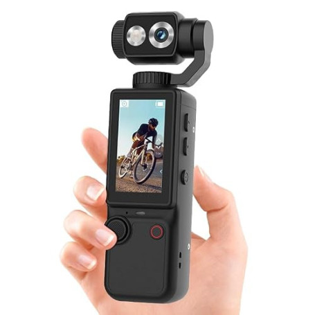 Appareil Photo Vlog Portable Q8 avec Objectif Pivotant à 180°, Caméra Numérique 1080p pour Photo & Vidéo, Écran IPS 2,0", Auto F