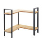 WENKO Étagère de cuisine angulaire Lou, étagère pour plan de travail, en métal avec planches en bambou, à deux étages pour gagne