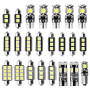 Maptrees 23pcs Kit Ampoule LED Voiture Intérieur Blanc Xénon 6000K – T10 W5W & C5W 31/36/39/42mm, Éclairage Plafonnier, Coffre,
