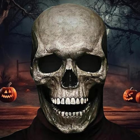 ZQEJEFD Masque de Crâne d'Halloween avec Mâchoire Mobile | Masque Halloween Adulte, Masque Tete de Mort, Masques de Squelette Ef