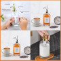 Lot de 2 distributeurs de sirop à café, 500 ml, bouteille de sirop en verre avec pompes élégantes et 36 étiquettes, entonnoir et