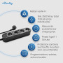 Shelly Europe Power Strip 4 Gen4 Noir - Multiprise connectée Zigbee et Matter 150 cm, Type F, 4 prises 3680 W, Protection parafo