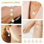 RIIRCSGE 50 Pièces Pendentif, Charms de Fleurs de Cerisier Blanc, Inoxydables, Vente en Gros de Fournitures Artisanales pour Bou