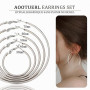 grandes boucles d'oreilles créoles en acier inoxydable, 5 Pairs Boucles d'Oreilles Femme Acier Inoxydable Creoles Argent Boucles