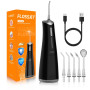 FlossJet Jet Dentaire Hydropulseur,Water Flosser 4 Modes IPX7 Sans Fil | Irrigateur Oral 300ML,Livré Avec 5 Buses Rotatives À 36