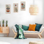 Yixuan 3 Pièces Sculptures Murales Décoratives en Bois Léger, Décor Boho Chic avec Motifs Feuille et Formes Géométriques, Art Mu